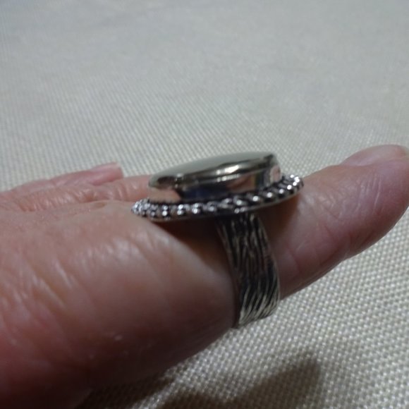 Gorgeous "APACHE PYRITE" Handmade Sterling Ring Size 9.5 #618B - Picture 2 of 3